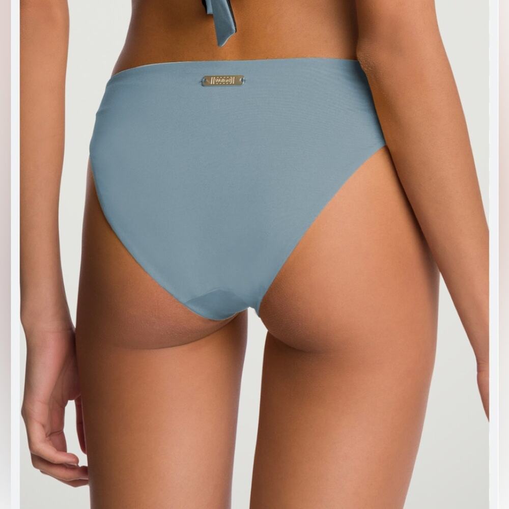 NWT Wolford Reversible Bikini Bottom Swimwear Pacific Blue / Black Lined Size XS